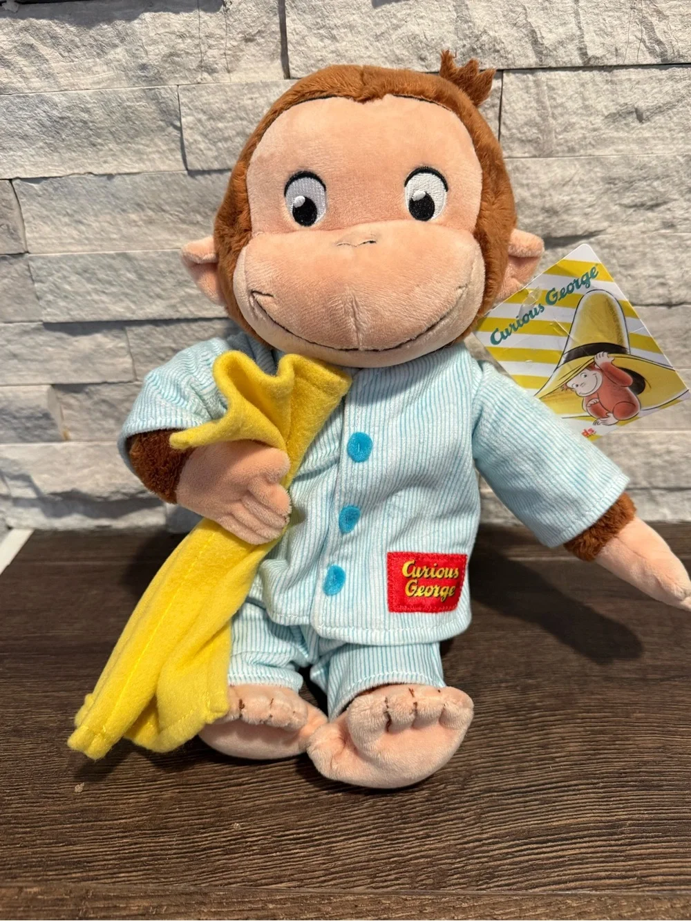 Curious Plush Monkey with Yellow Blanket - Licensed Character Stuffed Toy